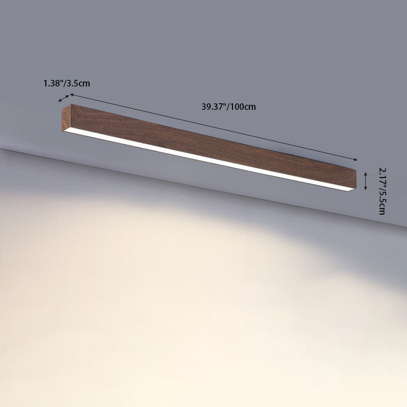 LumiGrain Minimalist LED Deckenleuchte mit Holzoptik | Aluminiumstreifen | Warmes, neutrales & weißes Licht | Moderner Stil