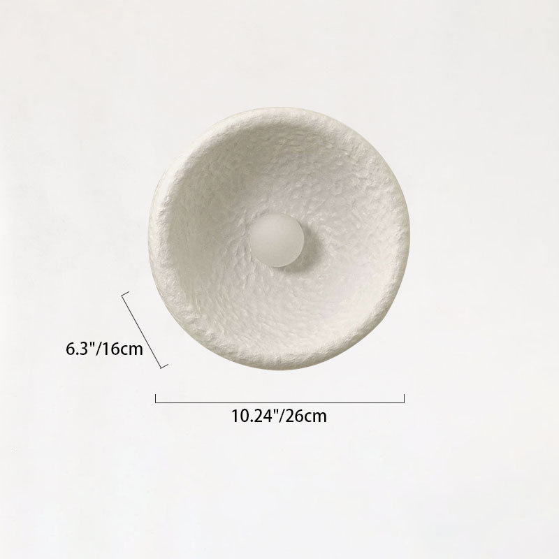 ZenBowl Japanische Wandleuchte | Runde Harz- & Glas-Design | 1-flammig | Traditioneller Stil für Wohnzimmer