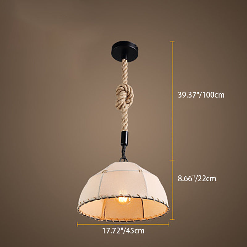 RustiShade Hängelampe | Halbrunder Stoffschirm | Rustikales Design | Für Esszimmer & Küche | In 3 Größen erhältlich