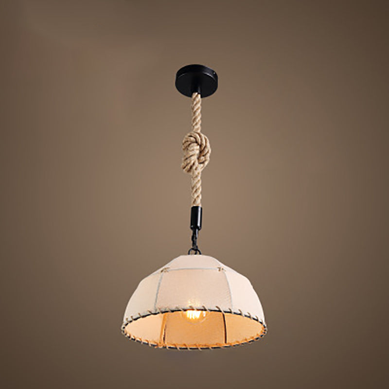 RustiShade Hängelampe | Halbrunder Stoffschirm | Rustikales Design | Für Esszimmer & Küche | In 3 Größen erhältlich