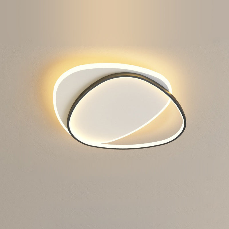 TriLume Minimalistische LED Deckenleuchte | Dreieck-Oval Design | Acryl & Eisen | Warm-/Weißlicht | Wohnzimmerbeleuchtung