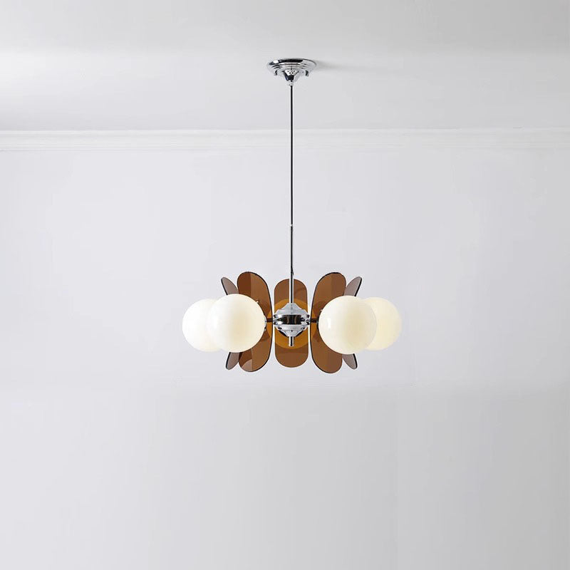 LumiOrion Acryl-Kronleuchter | 3/5/6/8 Lichter | Mid-Century Design für Wohnzimmer & Essbereich