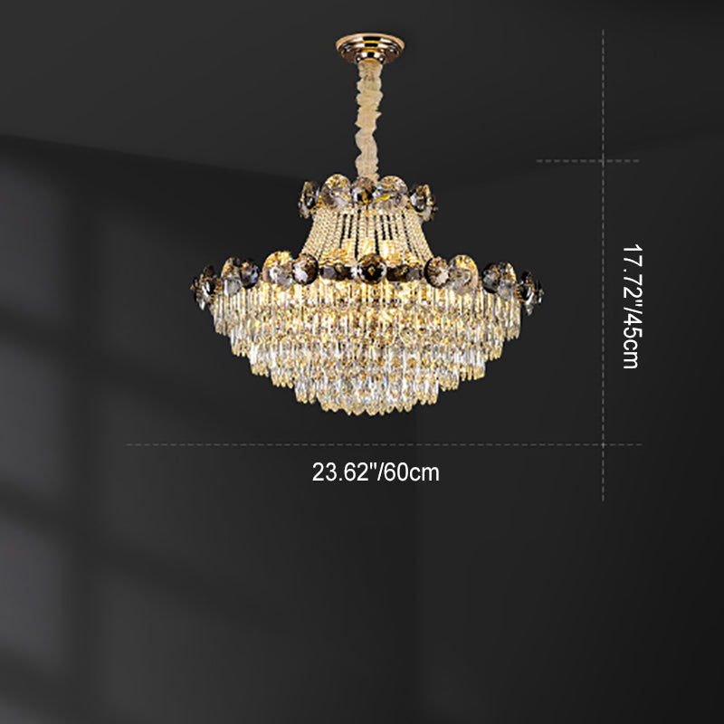 LuxeNova Halbkugel-Kronleuchter | 8/10/11/14/17/24-Licht Design | Zeitlose Eleganz für Ihr Wohnzimmer