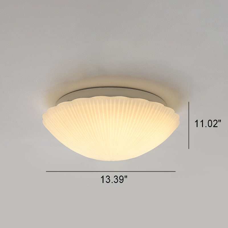 Auralis Modern French LED Deckenleuchte | Cremefarbenes Muschelgals | Flush Mount | Stimmungslicht | Deko für Zuhause