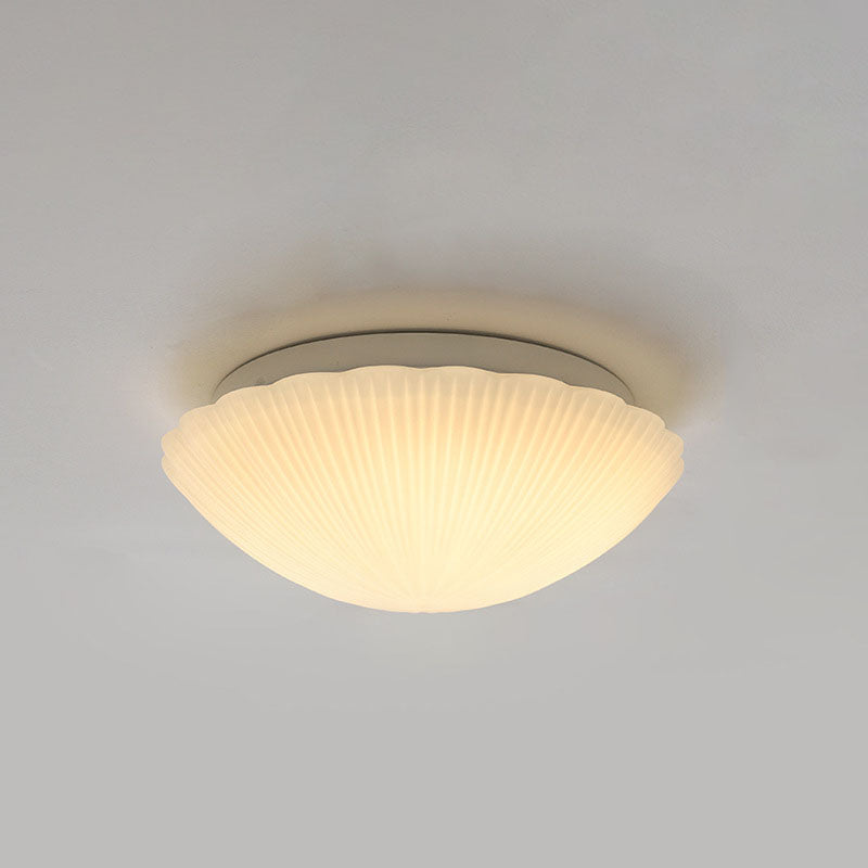 Auralis Modern French LED Deckenleuchte | Cremefarbenes Muschelgals | Flush Mount | Stimmungslicht | Deko für Zuhause