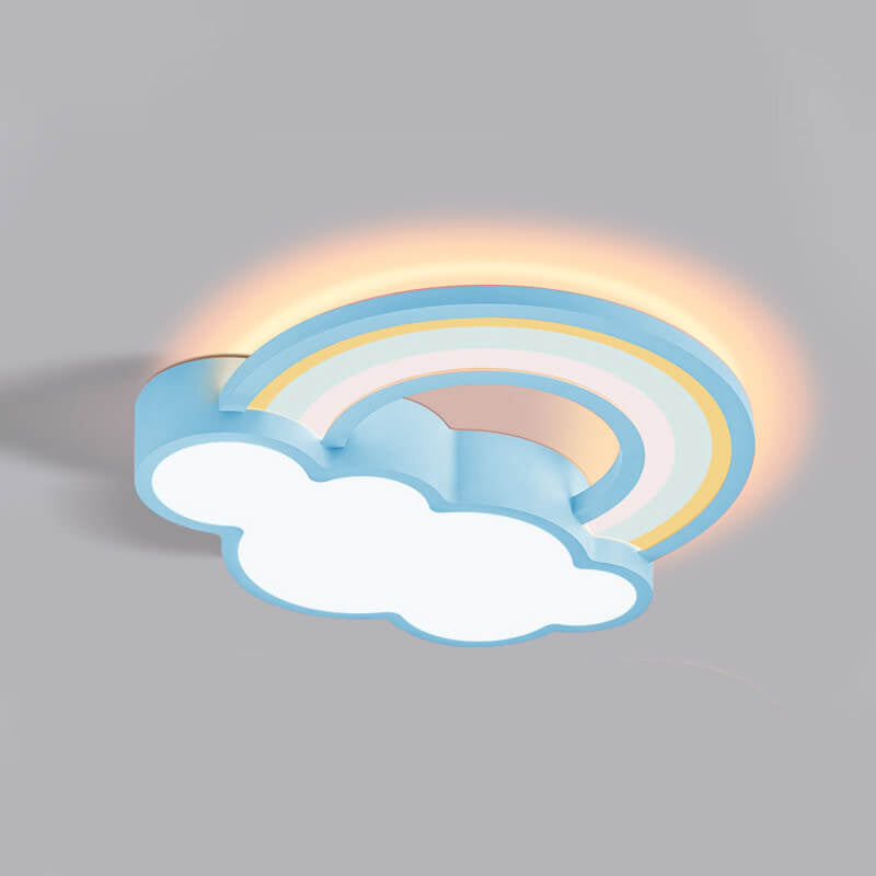 RainbowGlow LED Deckenleuchte | Cartoon Regenbogen & Wolken Design | Kinderzimmer Beleuchtung | Dimmbar