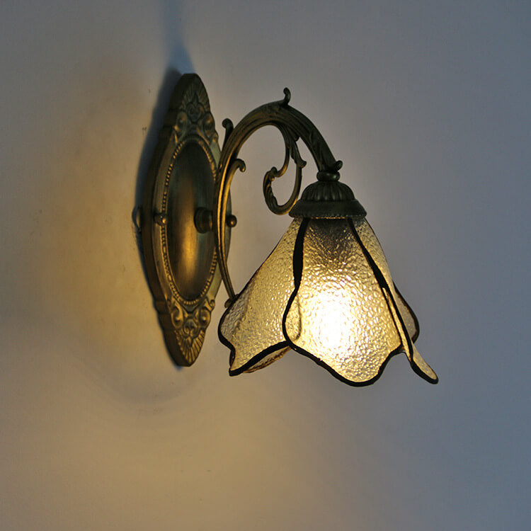 TiffanyBloom Vintage Glas Wandlampe | Buntglas | Einzigartiges Design | Beleuchtung für Zuhause