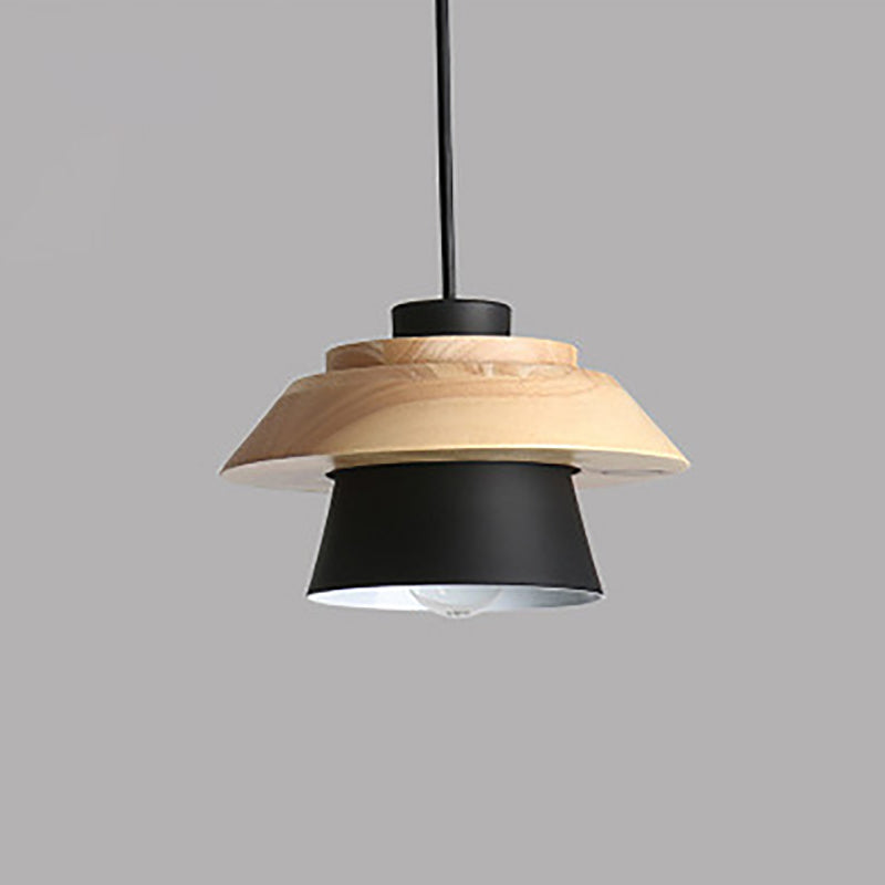 LunaDisc Moderne Pendelleuchte | Minimalistisches Design | Holz & Metall | Wohnraumbeleuchtung