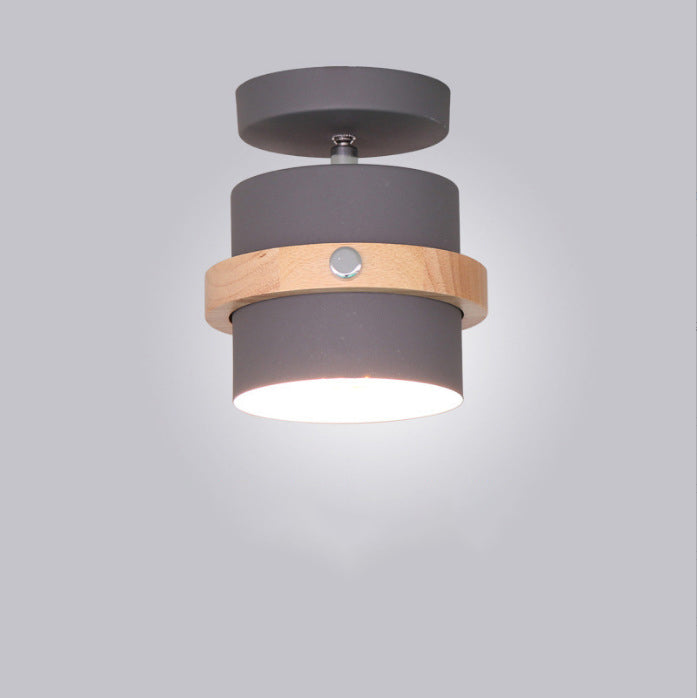 Cylindra Nordic Deckenleuchte | Halbzylinder-Design | Holz & Metall | Für Flur & Wohnbereich | 1-flammig