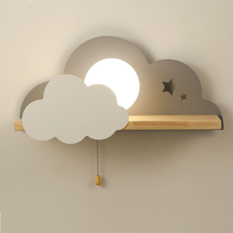 Cloudora Nordic Wandlampe | Glas & Holz | Einzigartiges Wolkendesign | Stimmungslicht für Zuhause