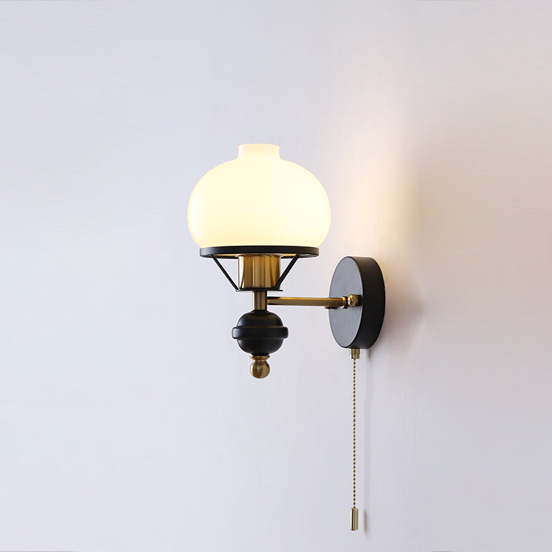 GeoLuxe Französische Geometrische Wandlampe | Eisen & Glas | 1-Licht Design für Wohnzimmer