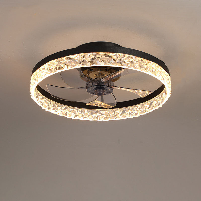 AeroRing Modern LED Deckenventilator | Semi-Flush Mount | Kreisdesign | Stimmungslicht & Lüfterfunktion