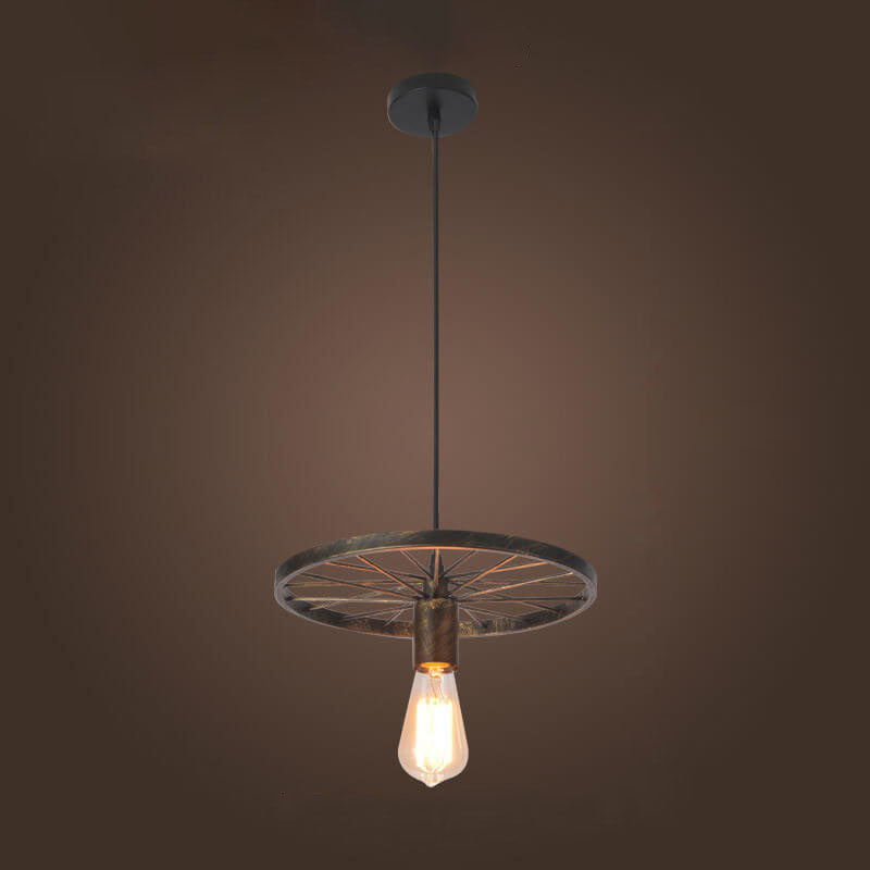 Rustiron Kronleuchter | Industrielles Design mit Eisenrädern | 1/3/6-flammig | Loft- und Wohnraum-Beleuchtung