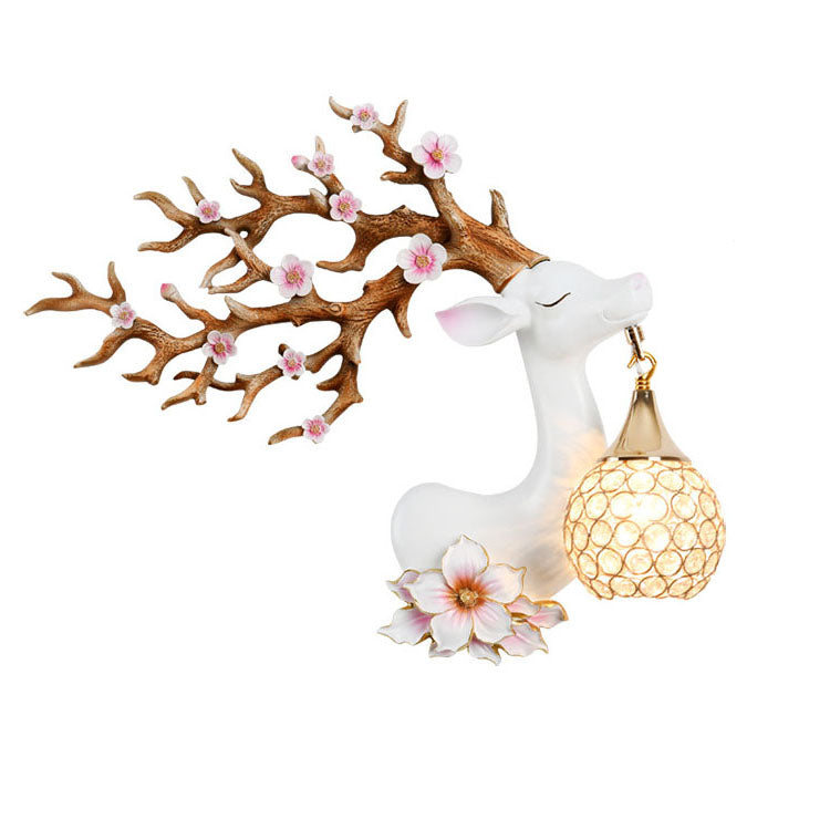 CrystaHorn Wandleuchte | Europäisches Kreatives Design | Kristallkugel-Lampenschirm | LED Wandlampe