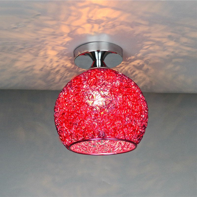 WeaveSphere Deckenleuchte | Skandinavisches Design | Geflochtene Kugel | 1-Licht | Perfekt für Flure und Wohnräume