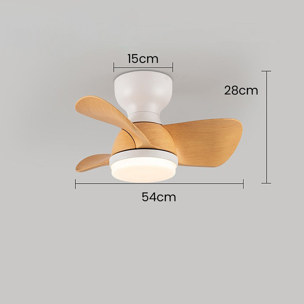 FantasiaWind Wooden LED Ceiling Fan | Modern Design | Schlafzimmer Ventilator mit LED-Licht | Deckenventilator mit Fernbedienung