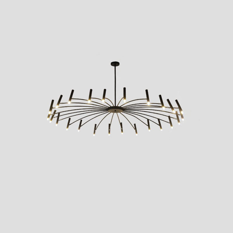 RadiaNova Kronleuchter im skandinavischen Stil | Runde Radioaktive Optik | 12/24 Lichter | Eisen & Aluminium für Wohnzimmer