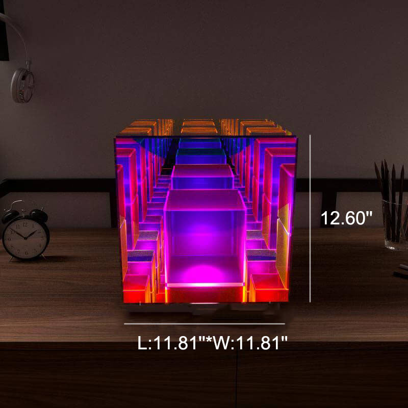 CubeLumin RGB LED Tischlampe | Modernes Design | Rubik’s Cube Optik | Farbwechsel | Deko-Licht