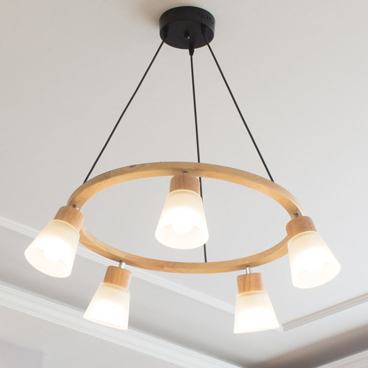 AvelaBird Nordic Kronleuchter | Massivholz-Design | 3/5-flammige Vogel-Hängeleuchte | Minimalistischer Stil