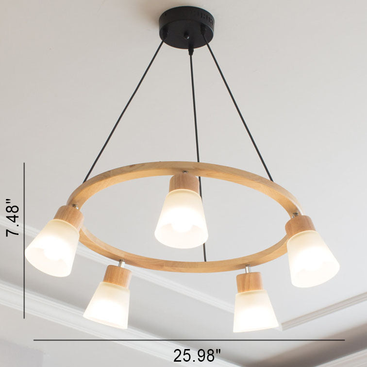 AvelaBird Nordic Kronleuchter | Massivholz-Design | 3/5-flammige Vogel-Hängeleuchte | Minimalistischer Stil