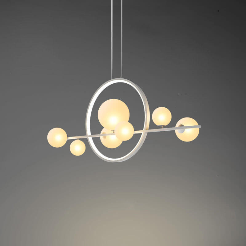GlintSphere Elegante Glas Pendelleuchte | Magische Bohnenform | 7/10-Licht Island-Leuchte