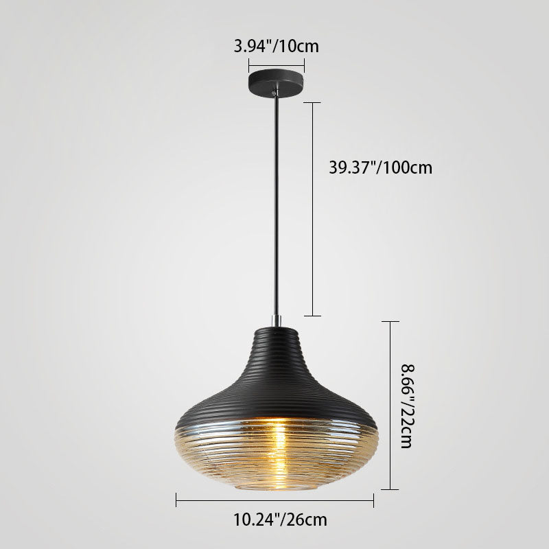 Auralite Pendelleuchte im skandinavischen Stil | Zylinder-Oval Design | Eisen & Glas | 1 Licht für Wohnzimmer