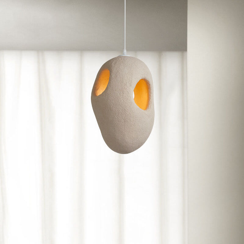 Resinoid Wabi-Sabi Pendelleuchte | Geometrisches Kreisdesign | Japanischer Stil | Einzigartige Beleuchtung