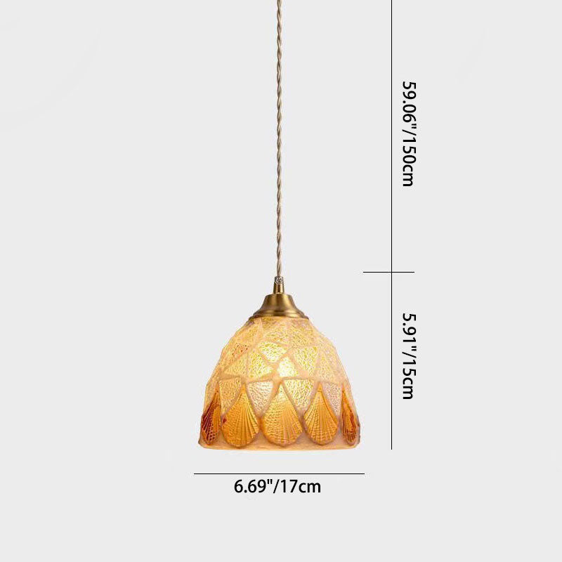 ArtiaShell Tiffany-Stil LED Hängeleuchte | Halbkreisförmiges Design | Stimmungslicht für Schlafzimmer