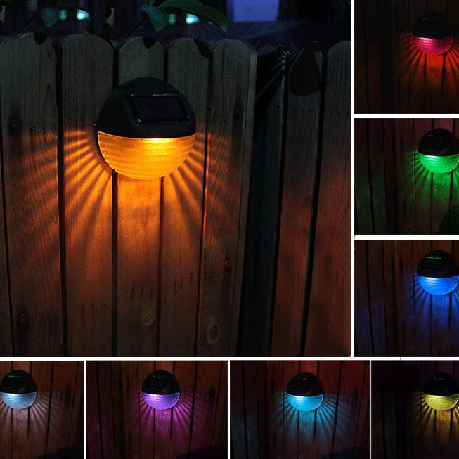 SolarArc LED Wandleuchte | Halbkreisdesign | Solarbetrieben | Außenlampe für Garten & Zaun | 6 LEDs