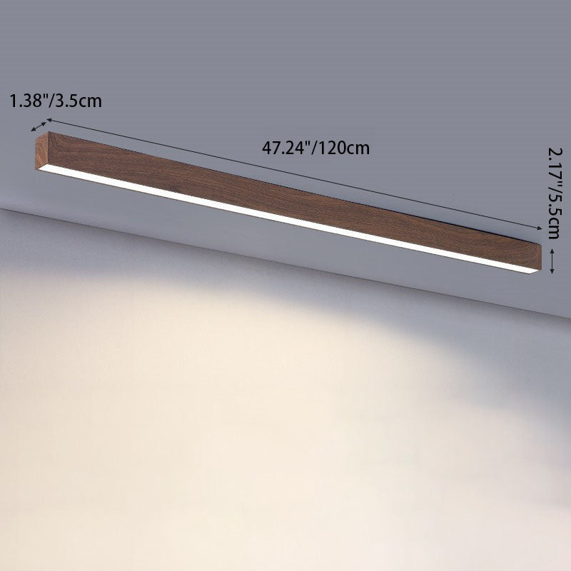 LumiGrain Minimalist LED Deckenleuchte mit Holzoptik | Aluminiumstreifen | Warmes, neutrales & weißes Licht | Moderner Stil