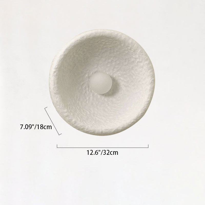 ZenBowl Japanische Wandleuchte | Runde Harz- & Glas-Design | 1-flammig | Traditioneller Stil für Wohnzimmer