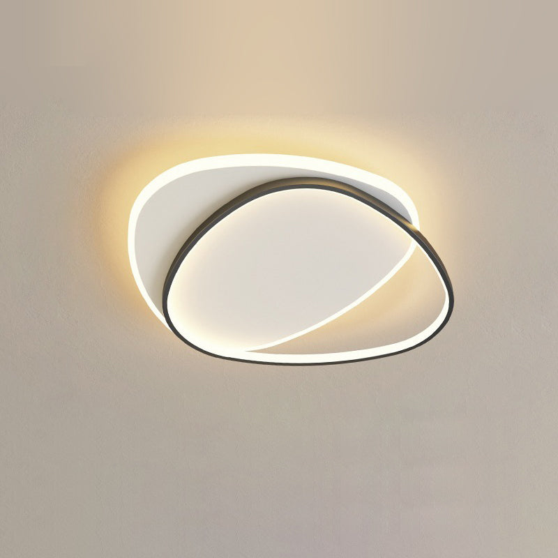 TriLume Minimalistische LED Deckenleuchte | Dreieck-Oval Design | Acryl & Eisen | Warm-/Weißlicht | Wohnzimmerbeleuchtung