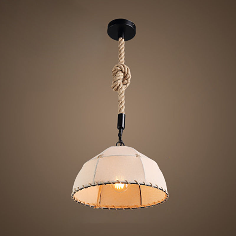 RustiShade Hängelampe | Halbrunder Stoffschirm | Rustikales Design | Für Esszimmer & Küche | In 3 Größen erhältlich