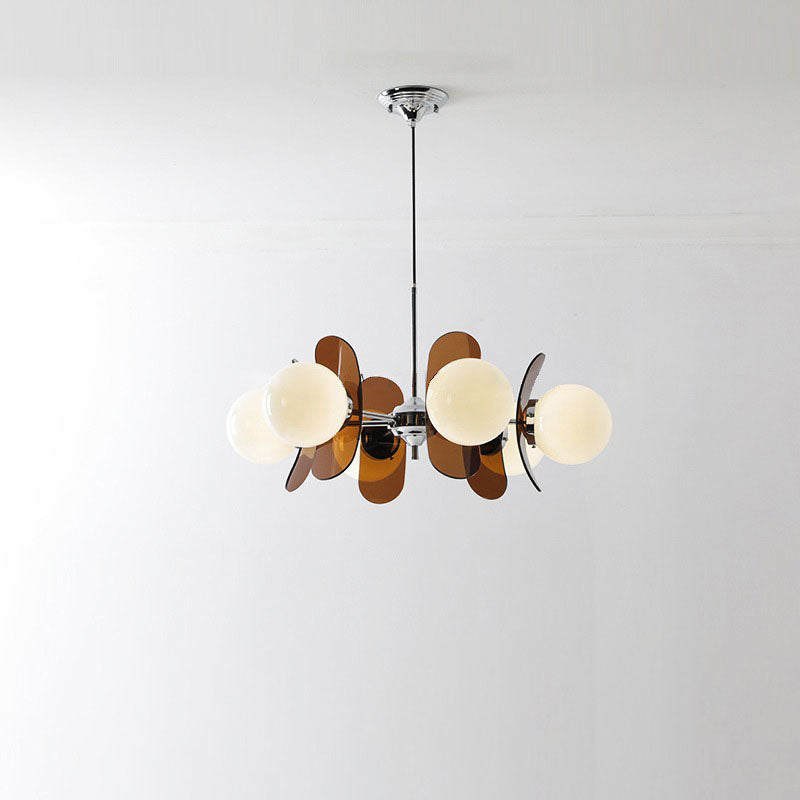 LumiOrion Acryl-Kronleuchter | 3/5/6/8 Lichter | Mid-Century Design für Wohnzimmer & Essbereich