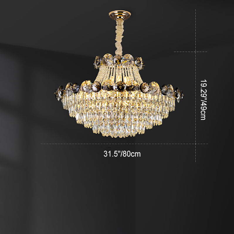 LuxeNova Halbkugel-Kronleuchter | 8/10/11/14/17/24-Licht Design | Zeitlose Eleganz für Ihr Wohnzimmer