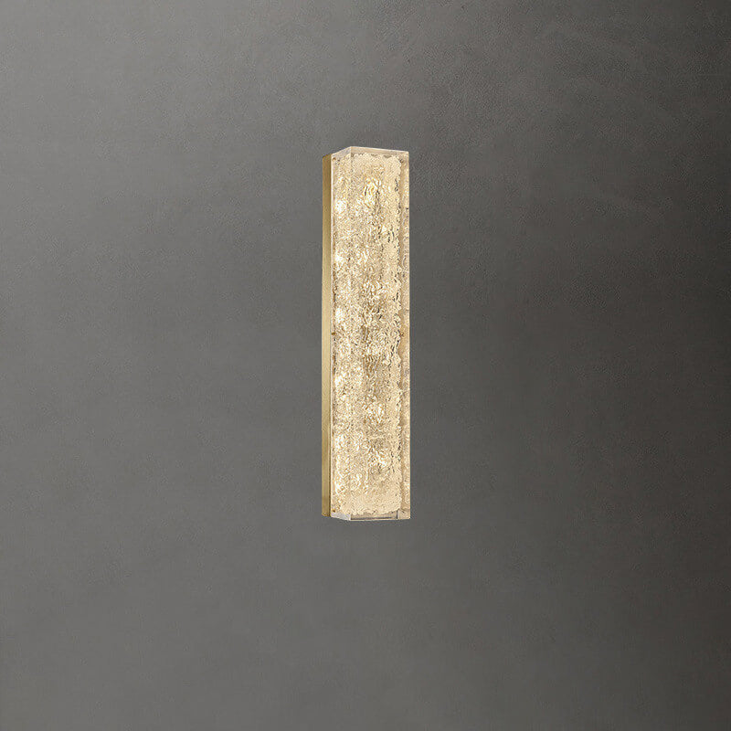 BrassaLume Aura LED Wandleuchte | Messing & Klarharz | Luxuriöse Rechteckige Wandlampe | Energieeffizient