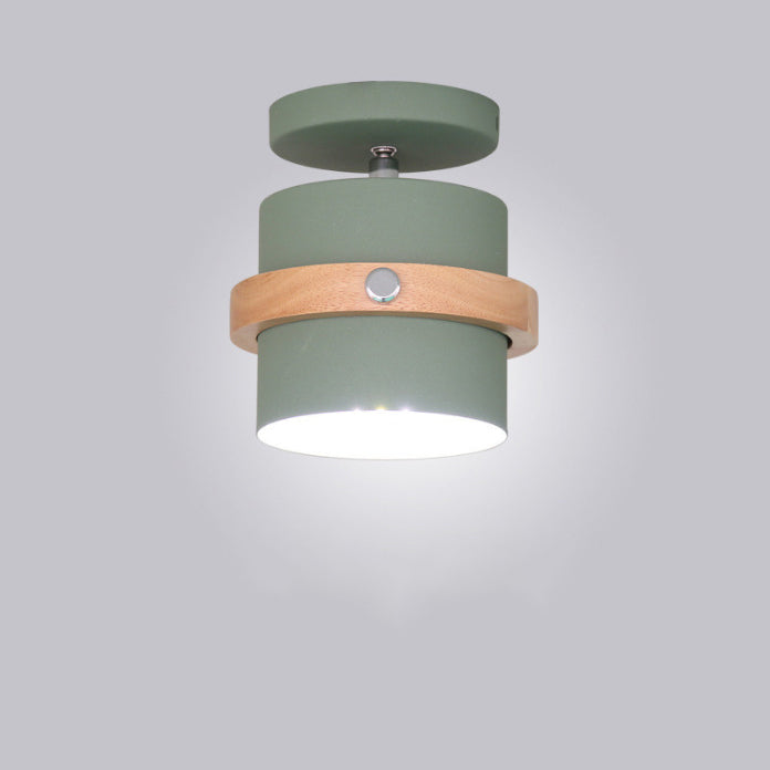 Cylindra Nordic Deckenleuchte | Halbzylinder-Design | Holz & Metall | Für Flur & Wohnbereich | 1-flammig