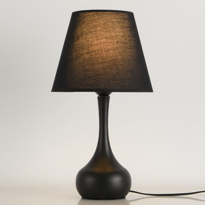 NoctaLoom Nordic Tischlampe | Vintage Design | Stoffschirm & Eisenbasis | Touch-Schalter
