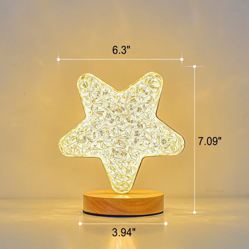 LunaStar Tischlampe | Nordic Design | Mond & Stern | LED USB | Stimmungslicht