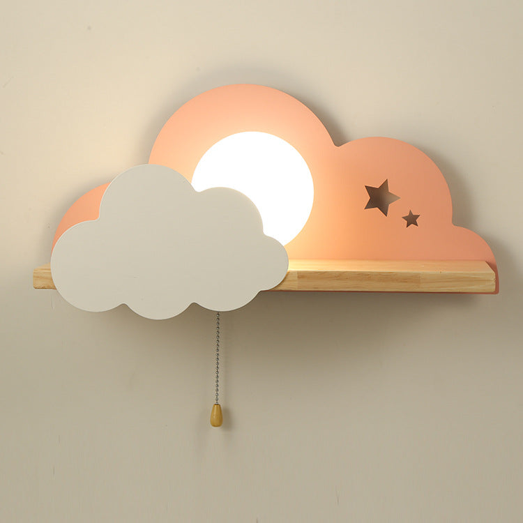 Cloudora Nordic Wandlampe | Glas & Holz | Einzigartiges Wolkendesign | Stimmungslicht für Zuhause