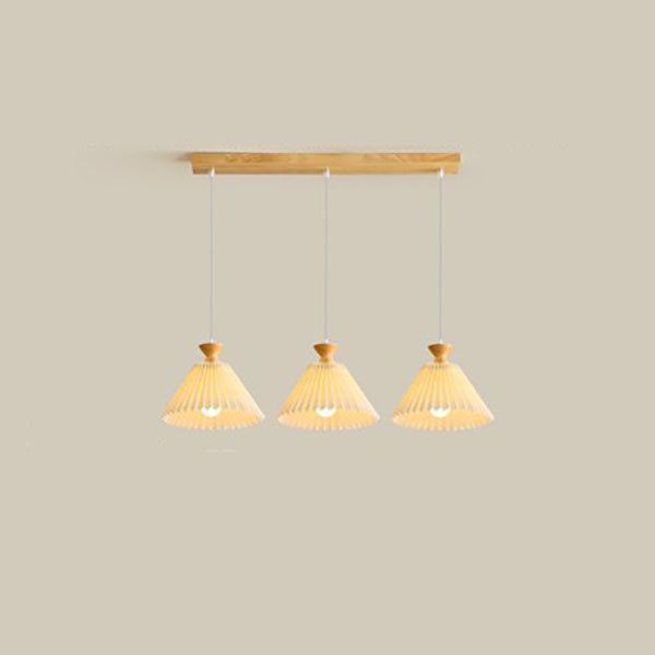 WoodLoom Nordic Pendelleuchte | Faltkegel-Holzdesign | 1/3-flammiger Kronleuchter | Inselbeleuchtung