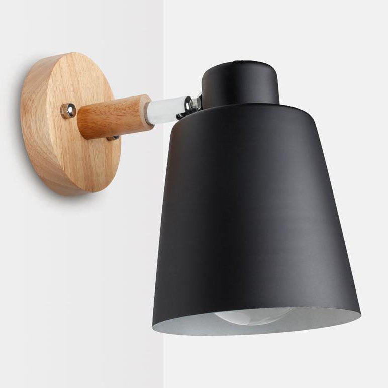 Woodoria Minimalistische Wandlampe | Eisen & Holz | Farbige Wandleuchte | Nordic Design
