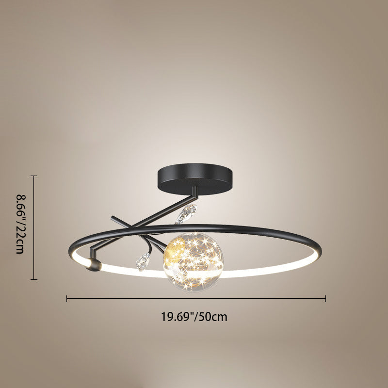 AuroraRing Art Deco LED Pendelleuchte | Geometrisches Design | Dimmbare Beleuchtung | Modernes Wohnambiente