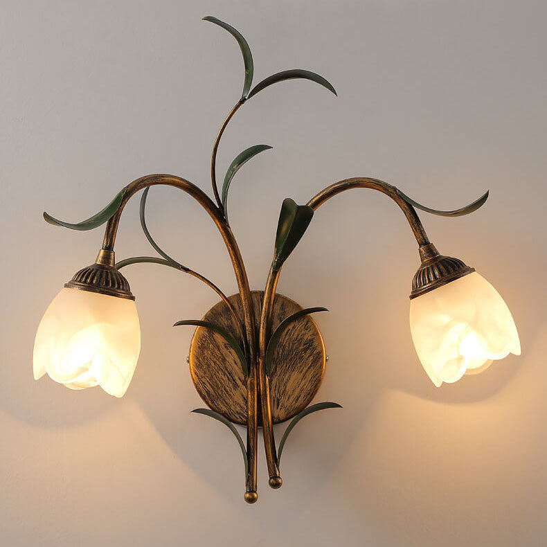 FioroGlass Kunstvolle Glasblüten Wandleuchte | Minimalistisches Design | 1/2 Lichter | Dekoration für Zuhause