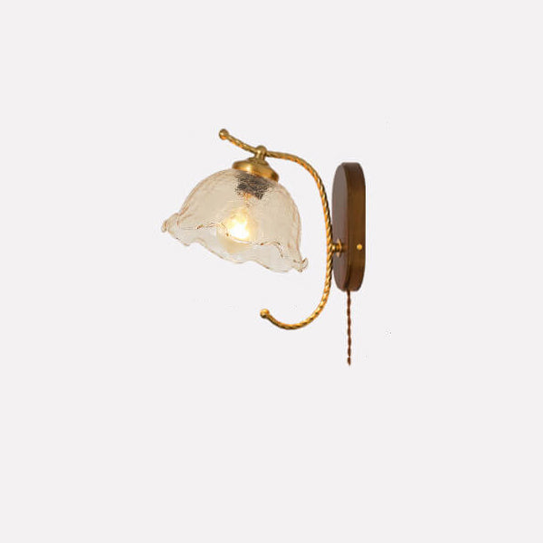 BelleLumière Französische Vintage Wandleuchte | Glas-Petals Design | Elegante Wandlampe | Deko & Beleuchtung
