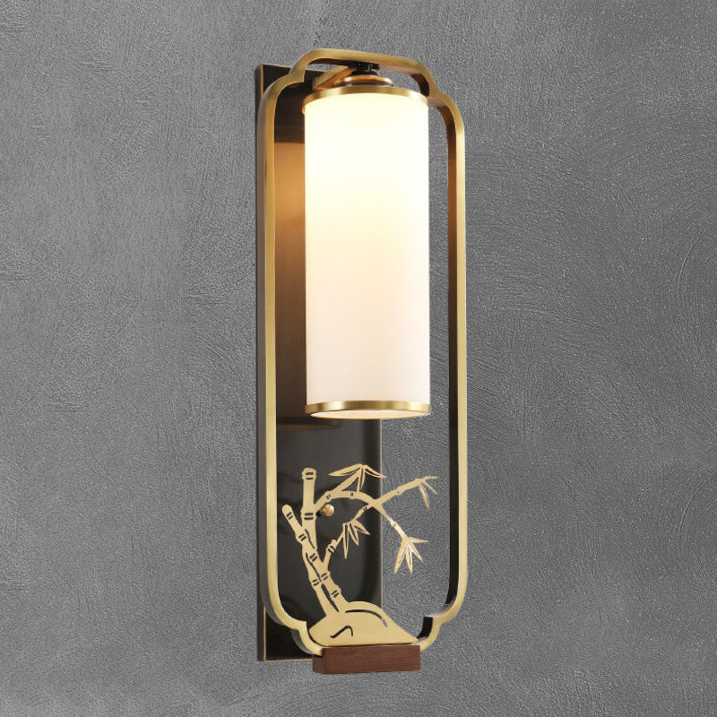 Luminaria Moderne Wandlampe | Kupfer & Glas | Chinesisches Design | Säulenring-Licht