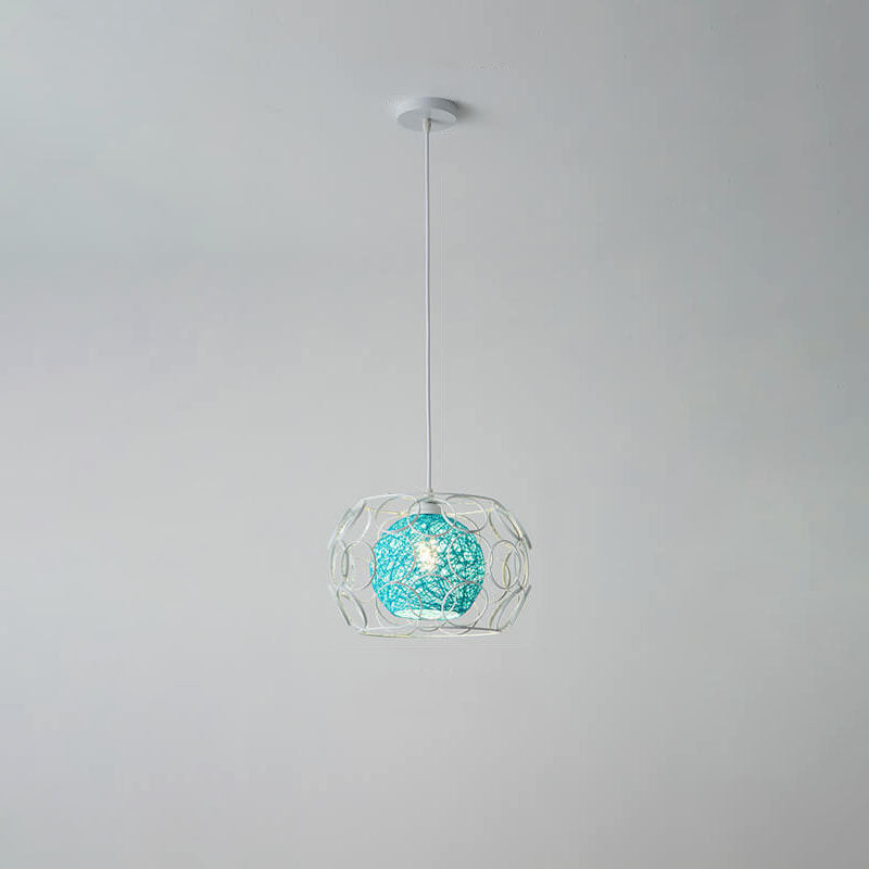 HempGlow Kreative Pendelleuchte aus Hanfgeflecht | Modernes Design | Einzigartiger Lichtakzent | Hängeleuchte für Zuhause