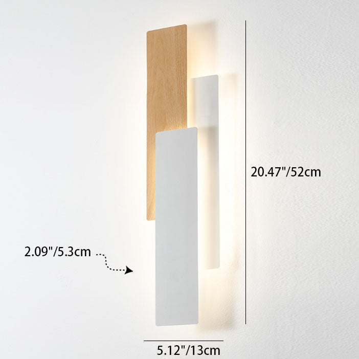 RectaGlow Wandleuchte | Modernes Holzdesign | Geometrische Rechteckform | LED & Dimmbar