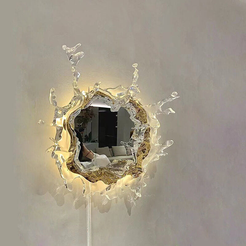 Splashora Wandleuchte | Modernes Wasserspritz-Design | Edelstahl & Acryl | LED & Dimmbar