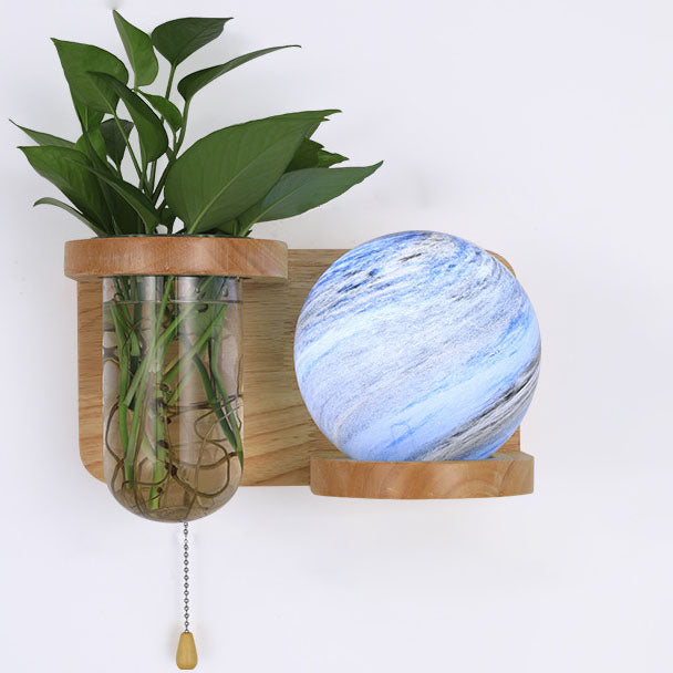 Orbano Wandleuchte | Modernes Eichenholz-Design | Planeten-inspirierter Stil | 1-flammig
